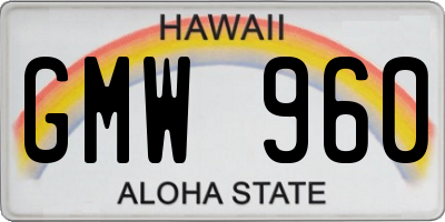 HI license plate GMW960