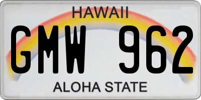 HI license plate GMW962
