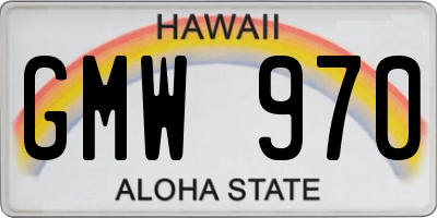 HI license plate GMW970