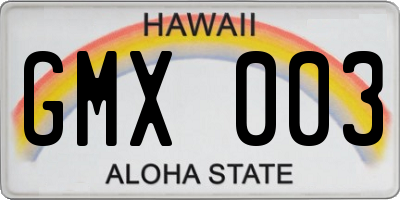 HI license plate GMX003