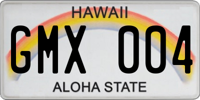 HI license plate GMX004