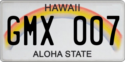 HI license plate GMX007