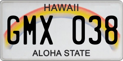 HI license plate GMX038