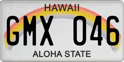HI license plate GMX046