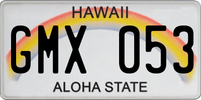 HI license plate GMX053