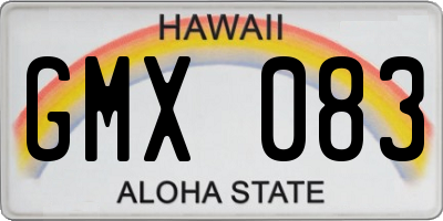 HI license plate GMX083
