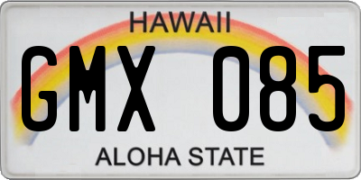 HI license plate GMX085