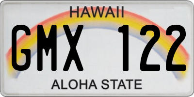 HI license plate GMX122
