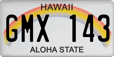 HI license plate GMX143