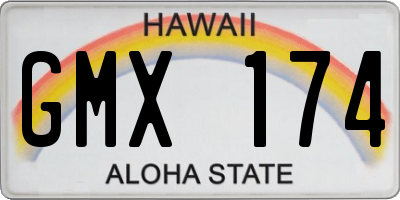 HI license plate GMX174