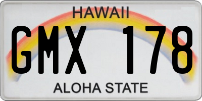 HI license plate GMX178