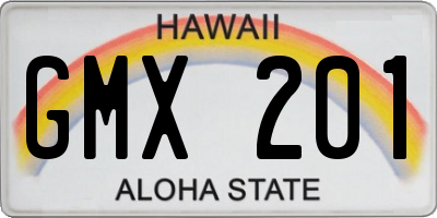 HI license plate GMX201