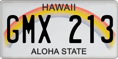 HI license plate GMX213