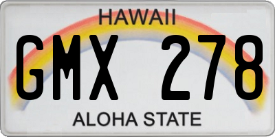 HI license plate GMX278