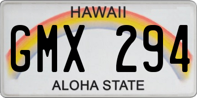 HI license plate GMX294