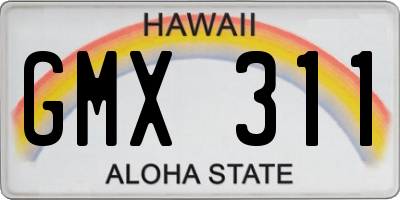 HI license plate GMX311