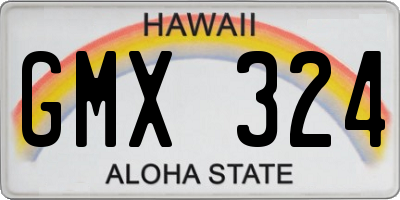 HI license plate GMX324