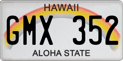 HI license plate GMX352