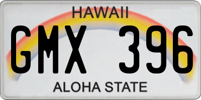 HI license plate GMX396