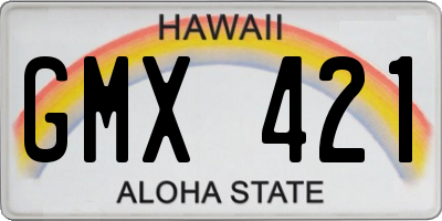 HI license plate GMX421
