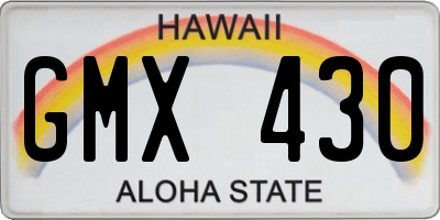 HI license plate GMX430