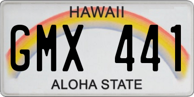 HI license plate GMX441