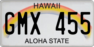 HI license plate GMX455
