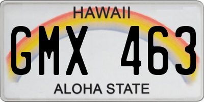 HI license plate GMX463