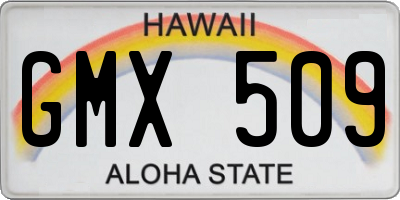 HI license plate GMX509