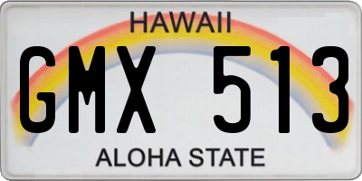 HI license plate GMX513