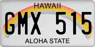HI license plate GMX515