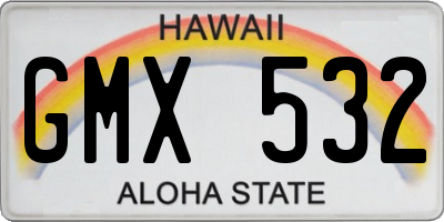 HI license plate GMX532