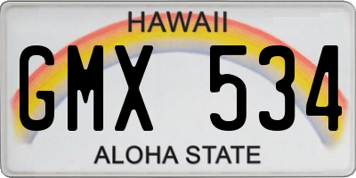 HI license plate GMX534