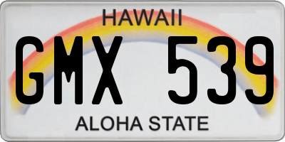 HI license plate GMX539