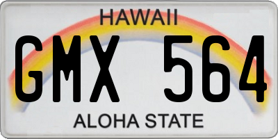 HI license plate GMX564