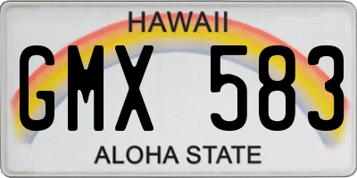 HI license plate GMX583