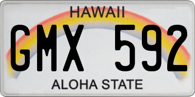 HI license plate GMX592