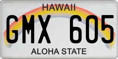 HI license plate GMX605