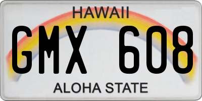 HI license plate GMX608
