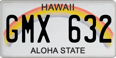 HI license plate GMX632