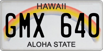 HI license plate GMX640