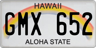 HI license plate GMX652