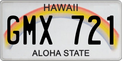 HI license plate GMX721