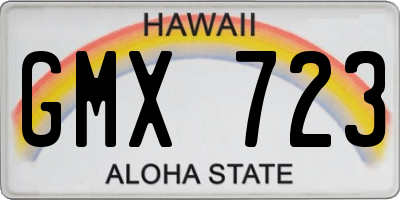 HI license plate GMX723