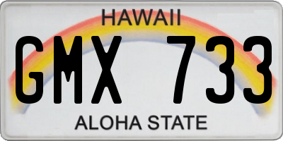 HI license plate GMX733