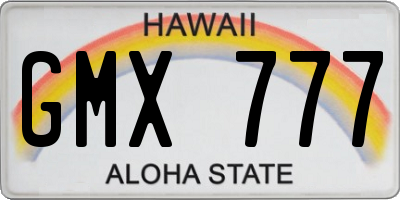 HI license plate GMX777