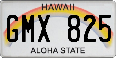 HI license plate GMX825