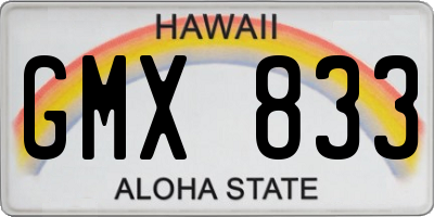 HI license plate GMX833