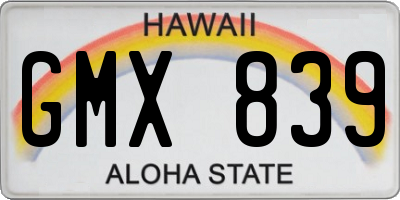 HI license plate GMX839