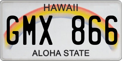 HI license plate GMX866